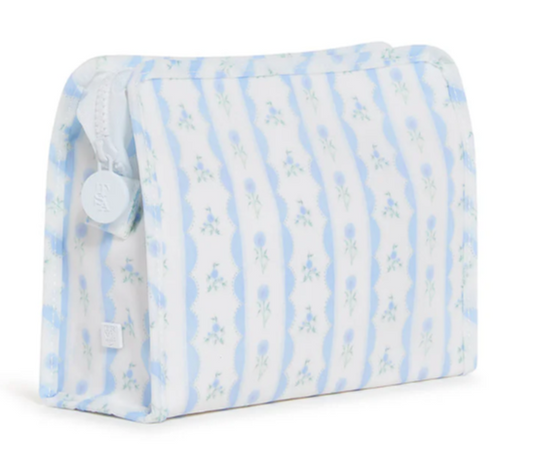 Roadie Small Zip Pouch Ribbon Floral Blue