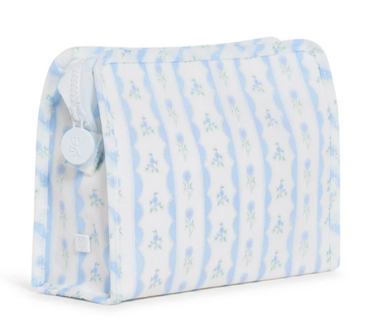 Roadie Medium Zip Pouch Ribbon Floral Blue