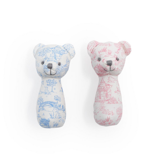 Animal Toile Pattern Teddy Bear Rattle