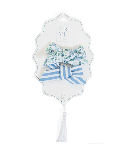 Signature Hair Accessories Bow Clip, Set 2 Hamptons Floral
