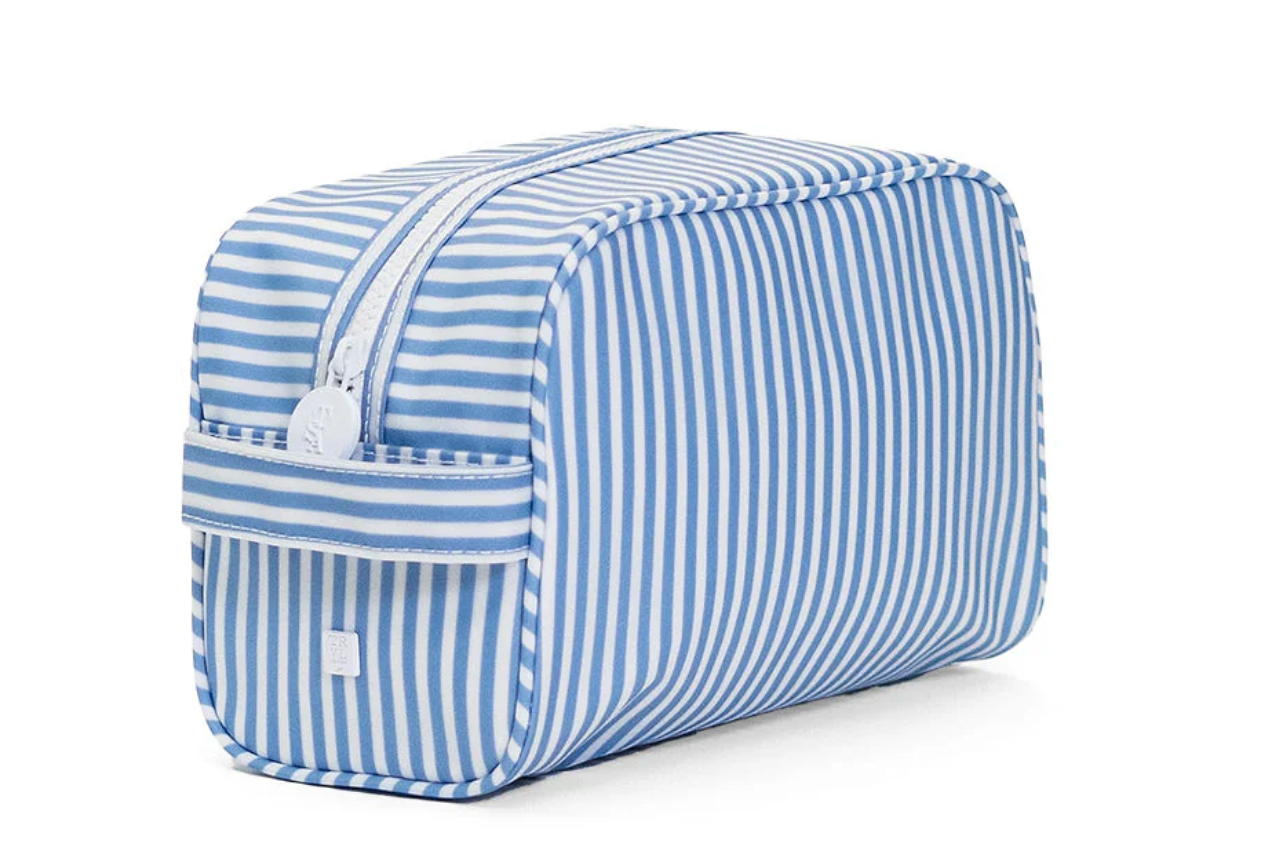 Stowaway Toiletry Bag Pimlico Stripe Chambray