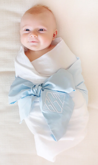 Bow Swaddle Broadcloth Buckhead Blue