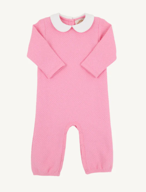 Poppy Dell Playsuit Quilted Hamptons Hot Pink & White