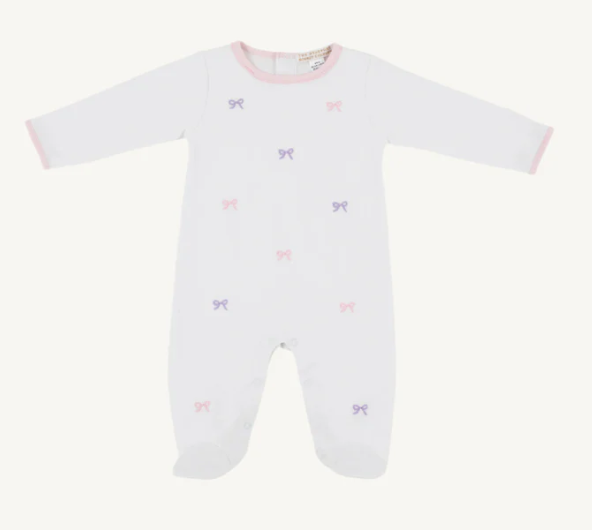 Rock Me Romper Embroidery Worth Ave White and Bows