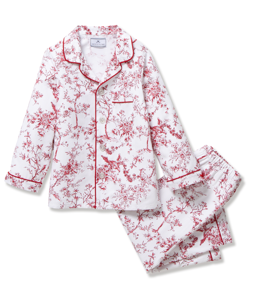 Children's Twill Pajama in Red Timeless Toile