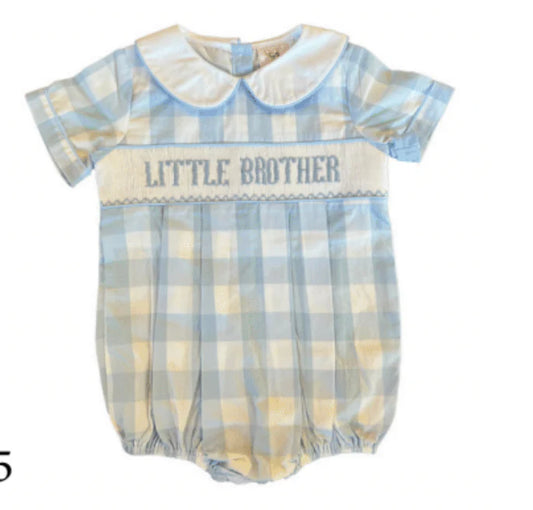 Little Brother Bubble Blue Check