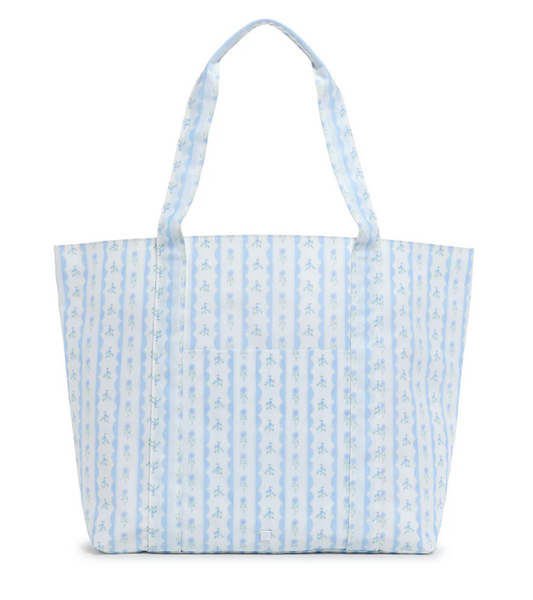 Jumbo XL Tote Ribbon Floral Blue