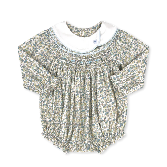 Courtney Bubble Long Sleeve Whispering Floral Blooms Baytown Blue