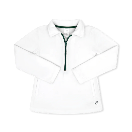 Henry Half Zip Fleece Pure Coconut/Augusta Green