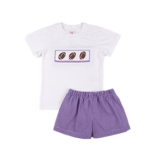 Wyatt Short Set Purple Gingham