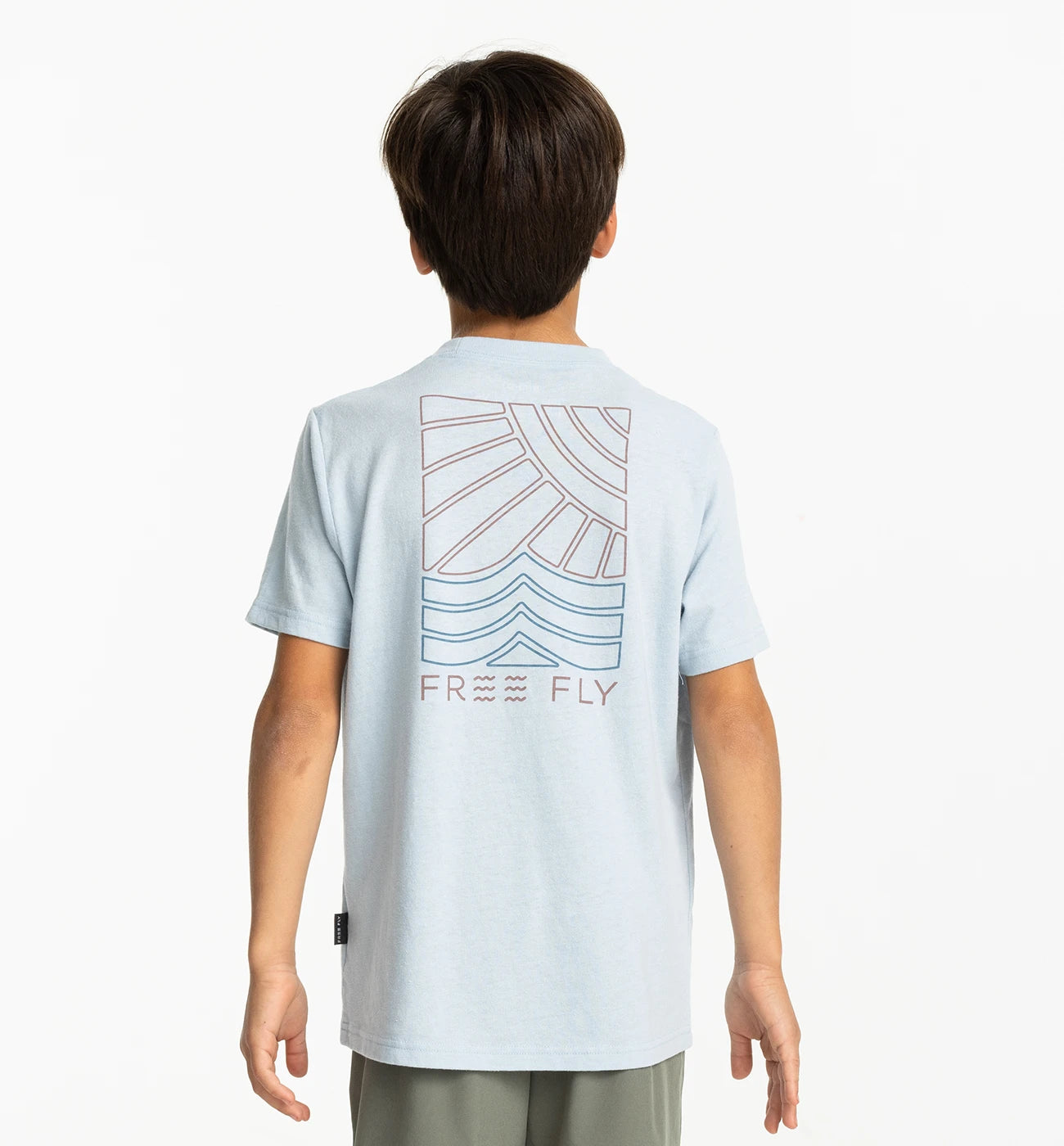 Youth Sun and Surf Pocket Tee Heather Cays Blue