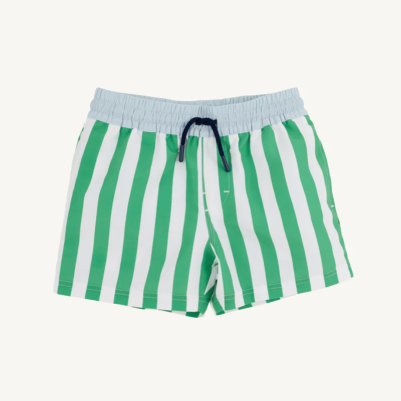 Turtle Bay Swim Trunks Kiawah Kelly Green Stripe/Buckhead Blue