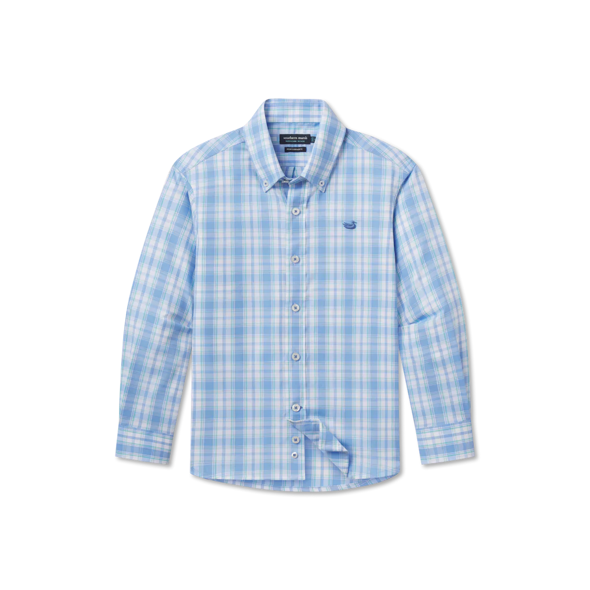 Youth Benton Performance Plaid Dress Lilac/Mint