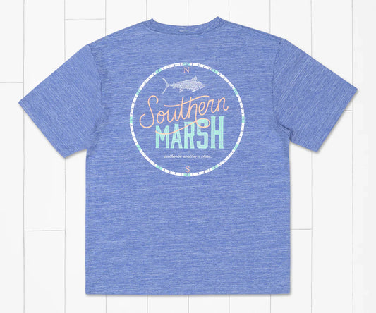 Youth FieldTec Heathered Tee Marlin Oxford Blue