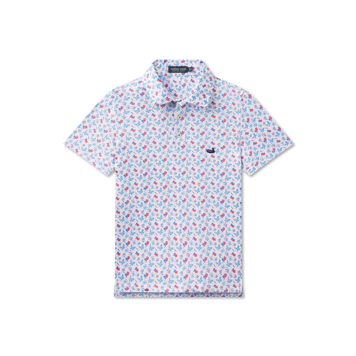 Youth Flyline Performance Polo Liberty White Flags