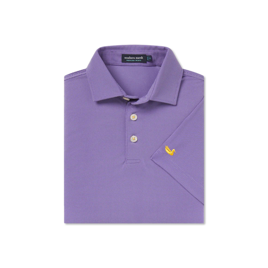 Youth Varsity Performance Polo Purple with Yellow Duck