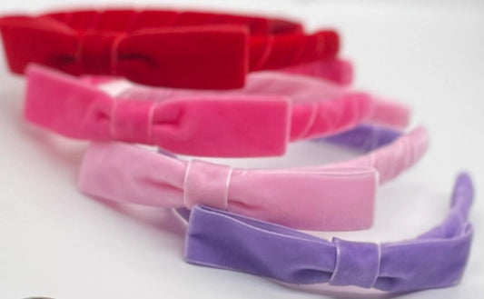Velvet Lottie Headband Pale Pink
