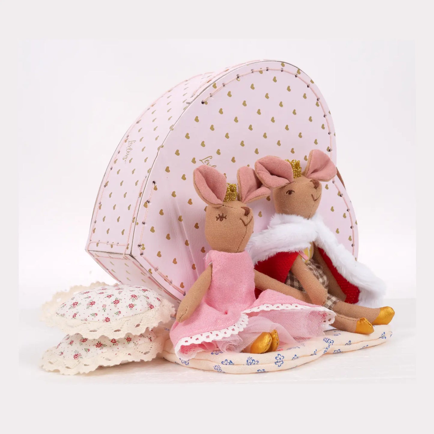 King and Queen Mice in Heart Shape Box