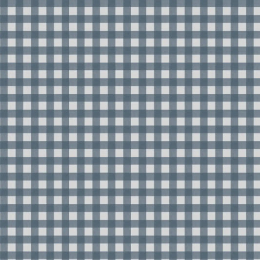 Footie Zippered One Piece in Micro Gingham Navy
