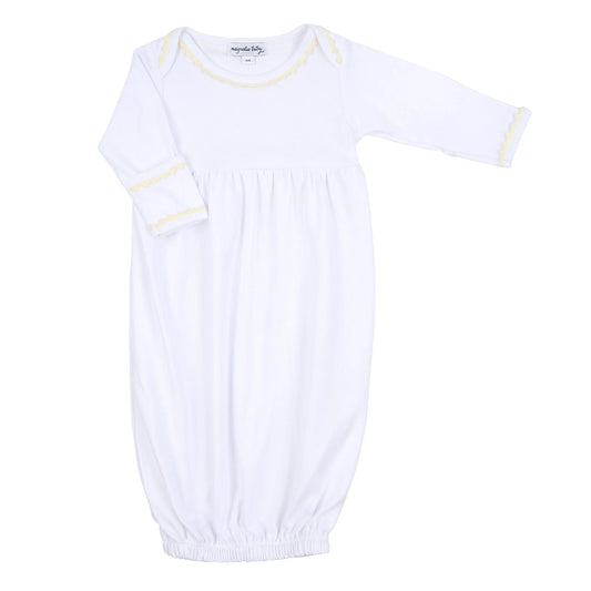 Baby Joy Gown with Yellow Crochet Trim