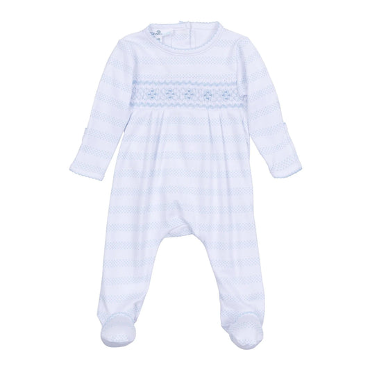 Baby of Mine Footie Smocked Light Blue
