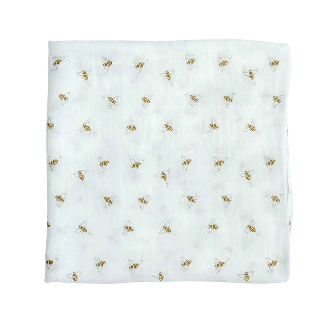 Busy Bee Bamboo Muslin Swaddle Blanket