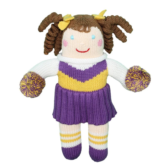 Cheerleader Knit Doll Purple/Gold 12" Plush