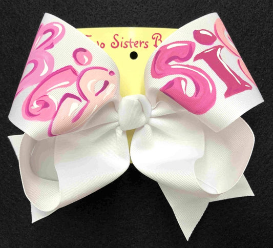 Big Sis Pinks Hand Painted Bow