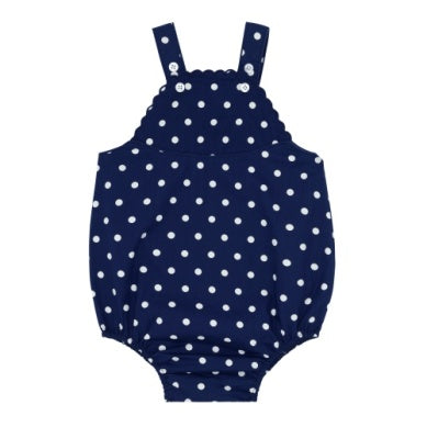Baby Girls Atlantic Dot Scalloped Bubble Romper