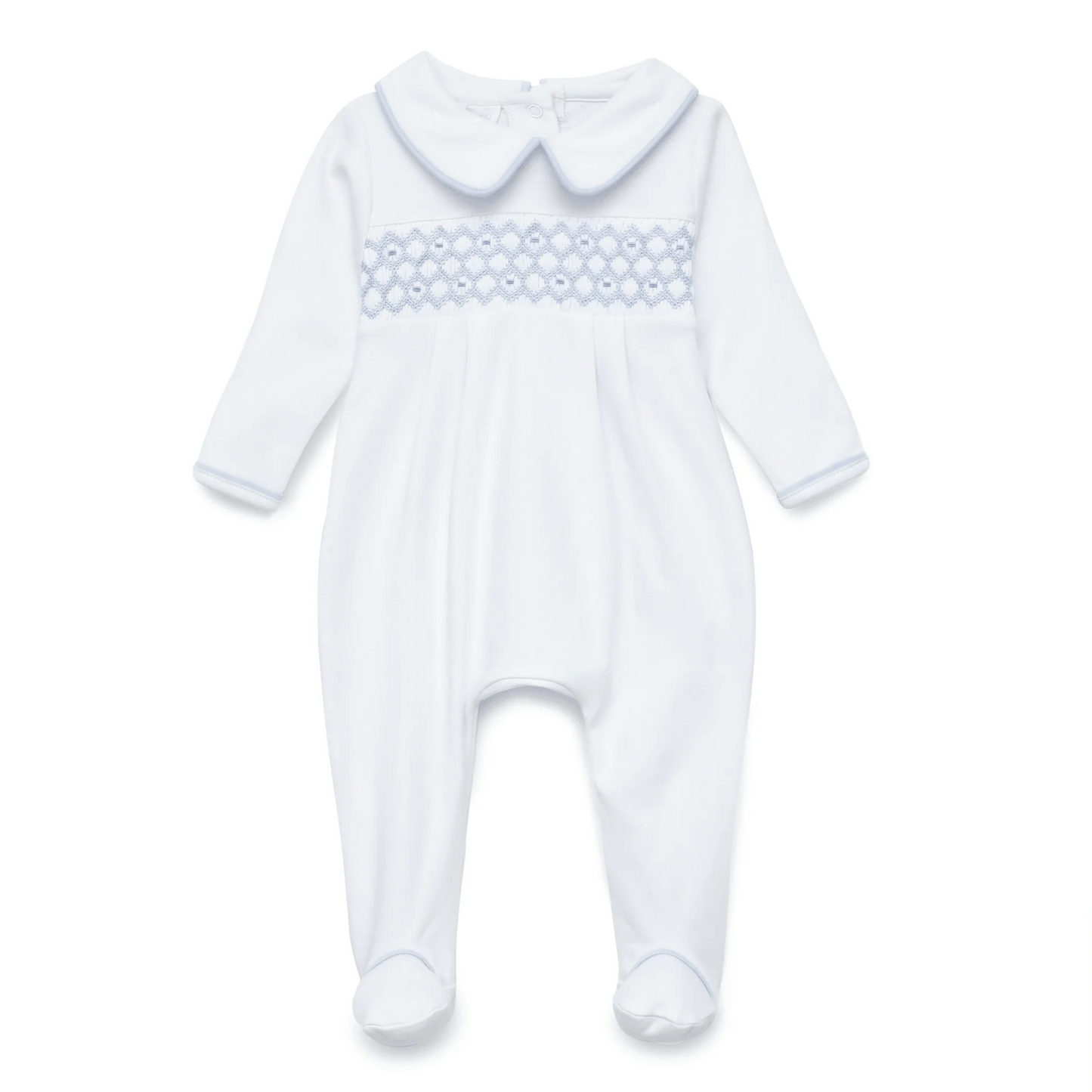 Charlie Smocked Footie Light Blue