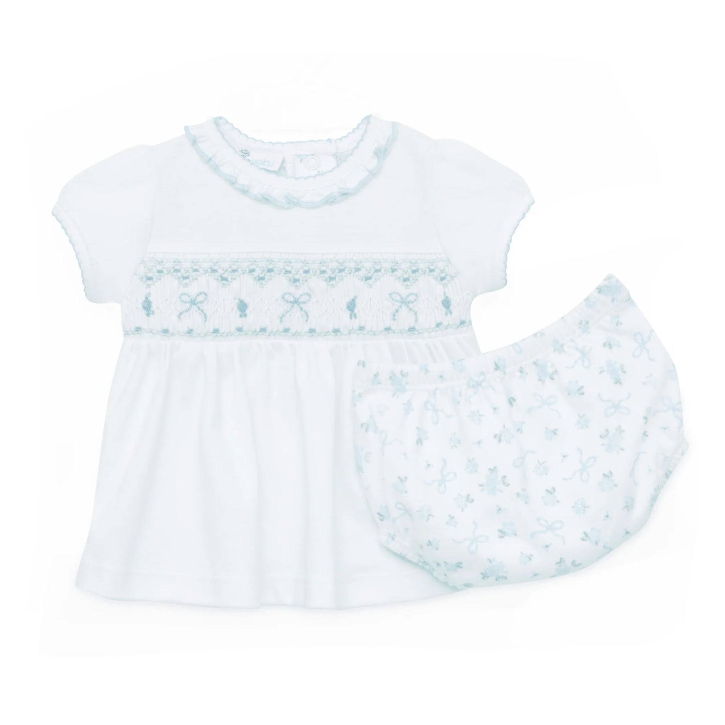 Eloise's Classics Smocked Diaper Cover Set Sky Blue