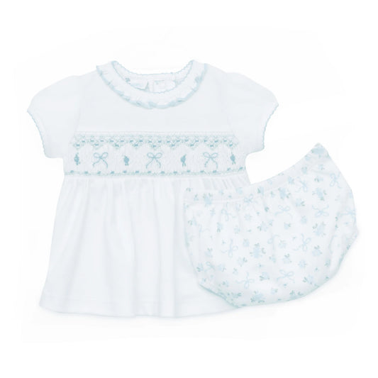 Eloise's Classics Smocked Diaper Cover Set Sky Blue