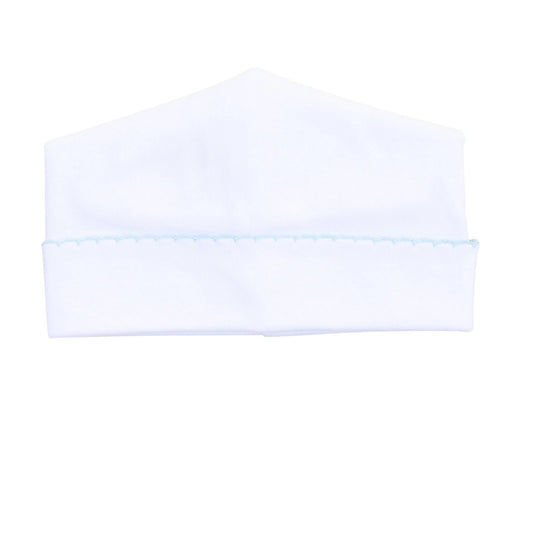 Essentials White Hat with Blue Trim