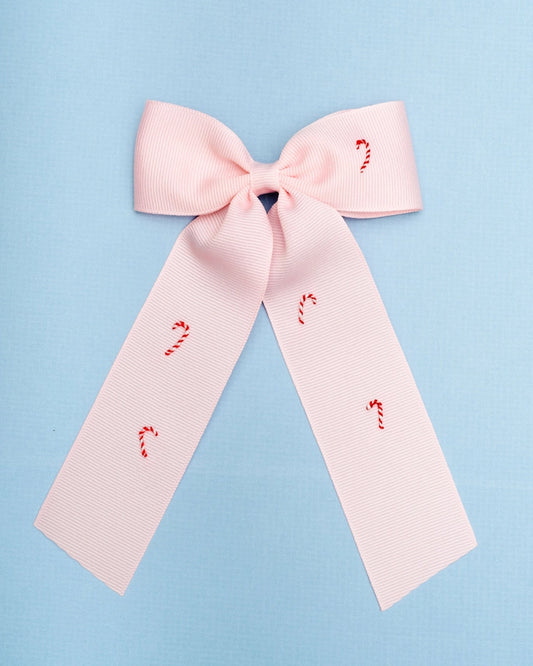 Candy Cane Village Bow Pale Pink