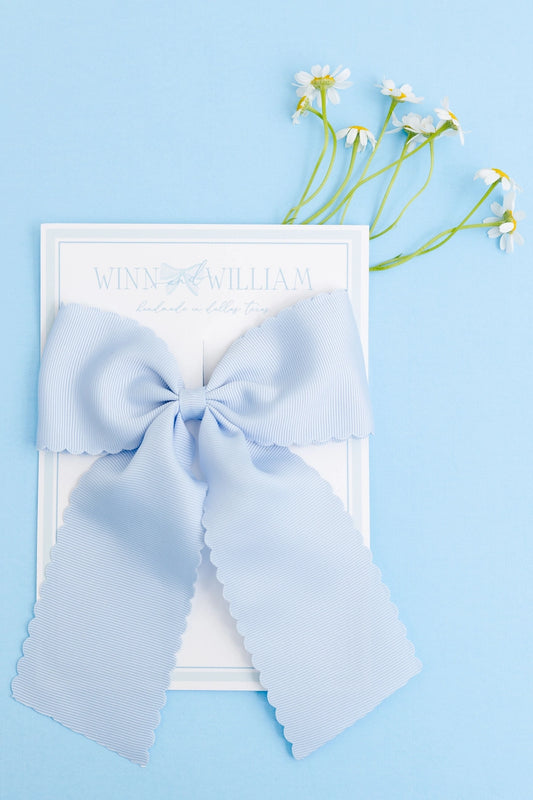 Scalloped Bow Pale Blue