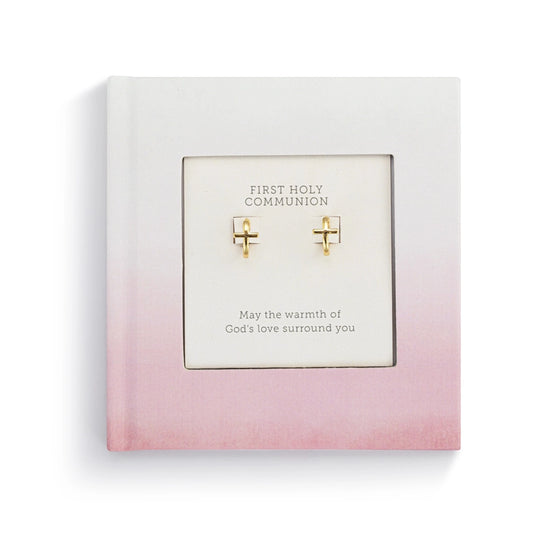 Girls First Communion Book and Earring Set