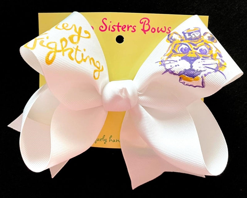 Fighting Tigers Vintage Hand Painted Bow