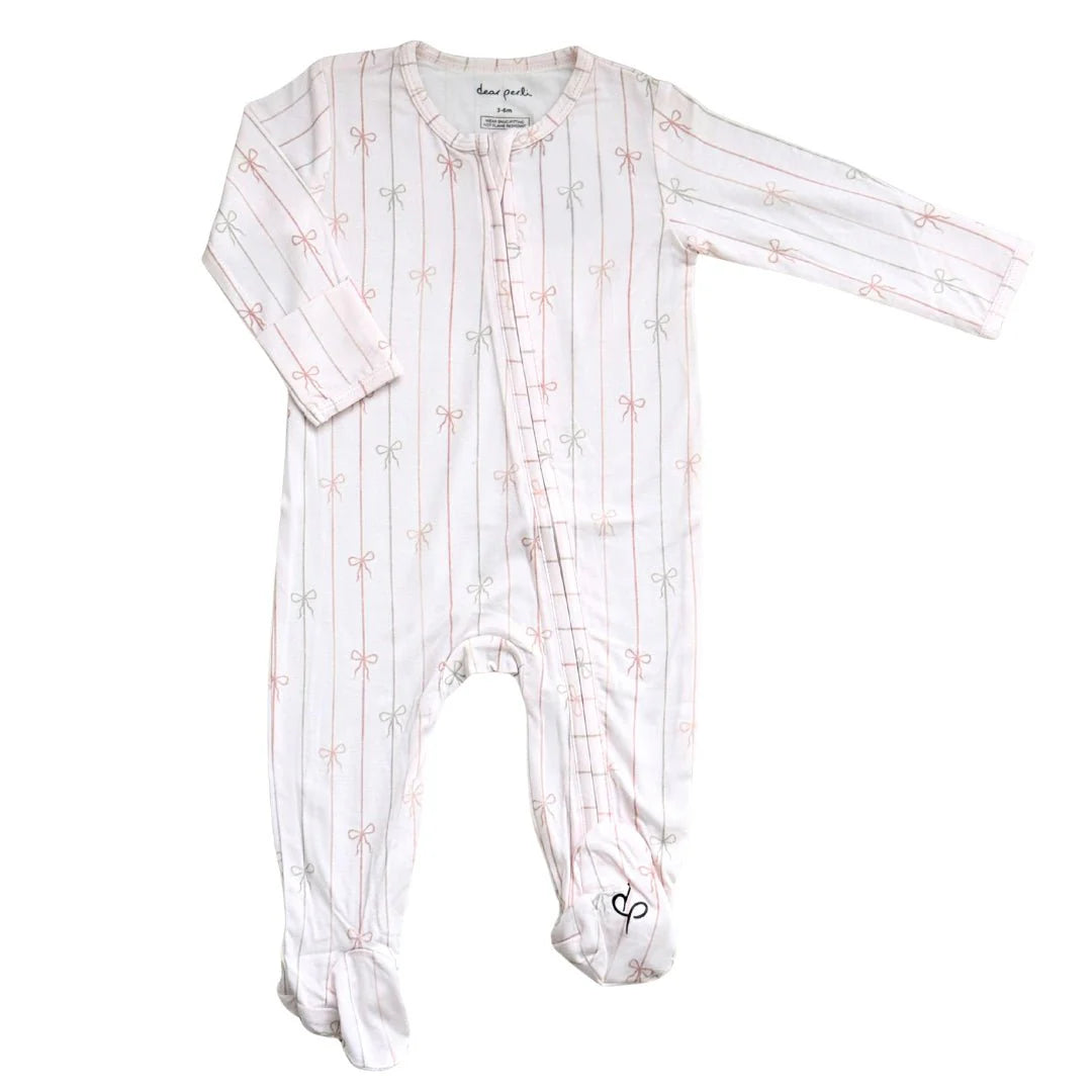 Darling Bows Zippered Footie