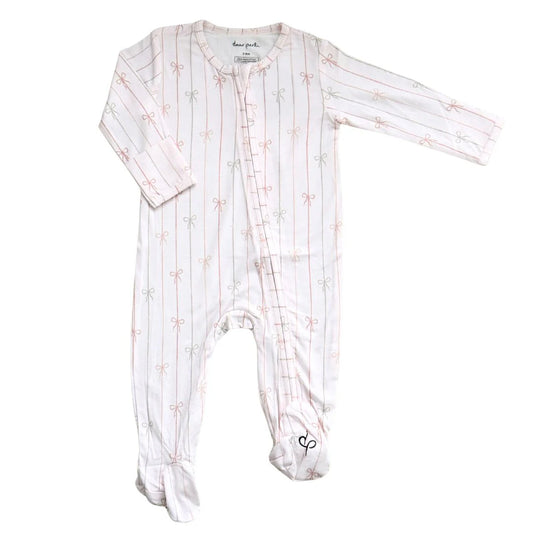Darling Bows Zippered Footie