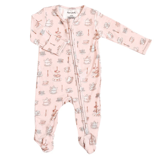 Tea Time Zippered Footie