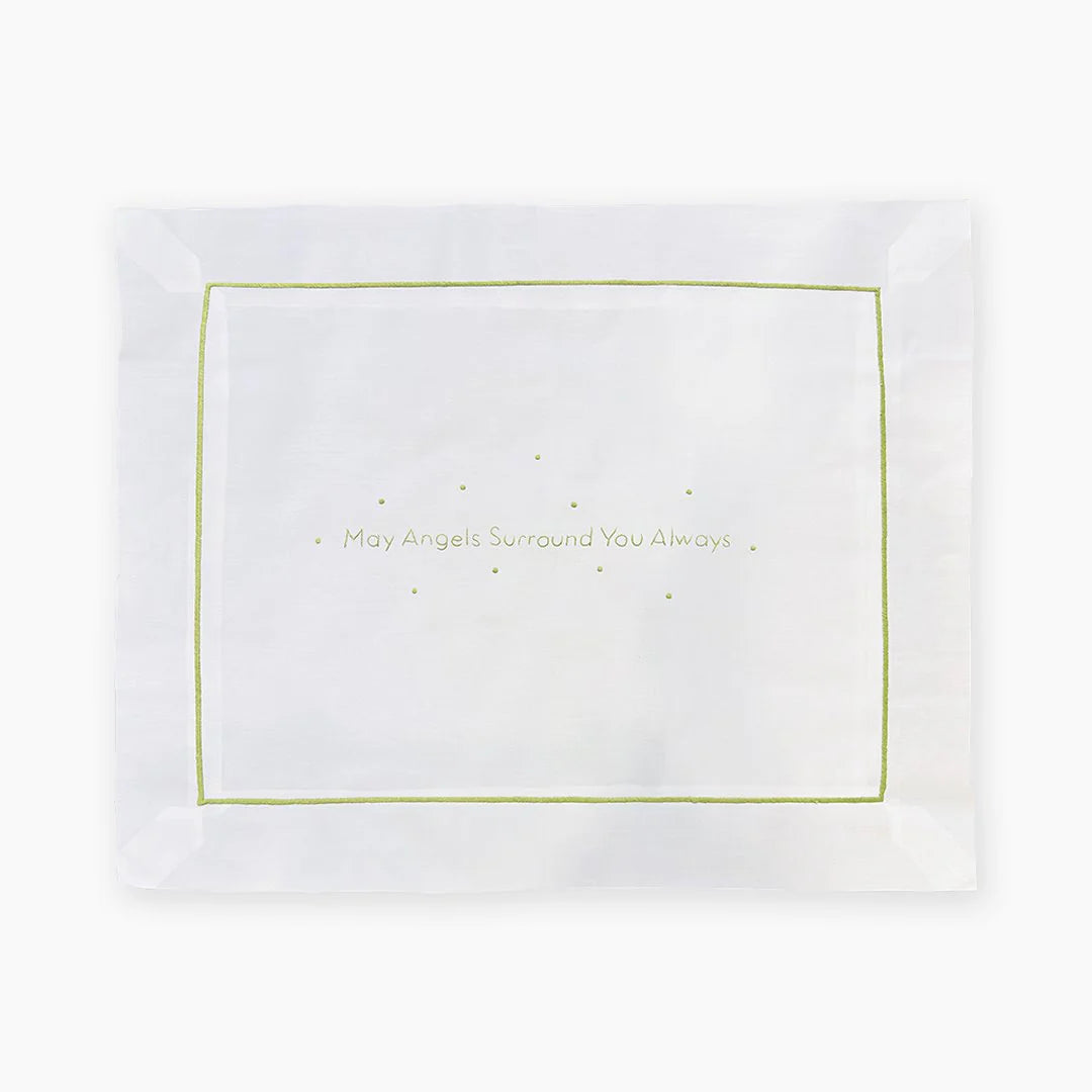 May Angels Surround You Always Pillow Cover Green