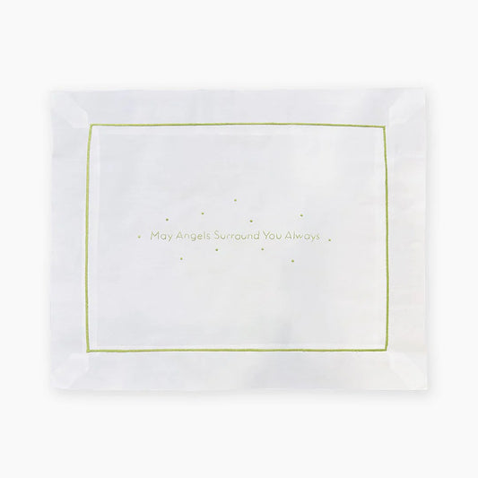 May Angels Surround You Always Pillow Cover Green