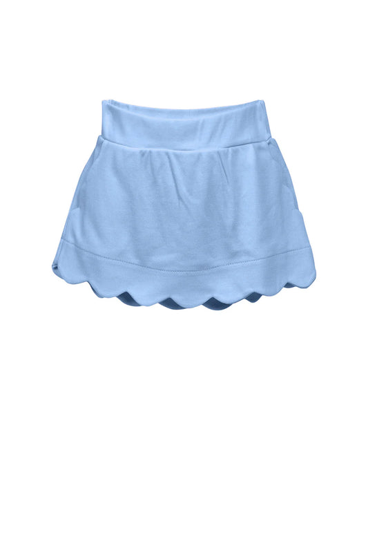 Light Blue Pima Scallop Skort