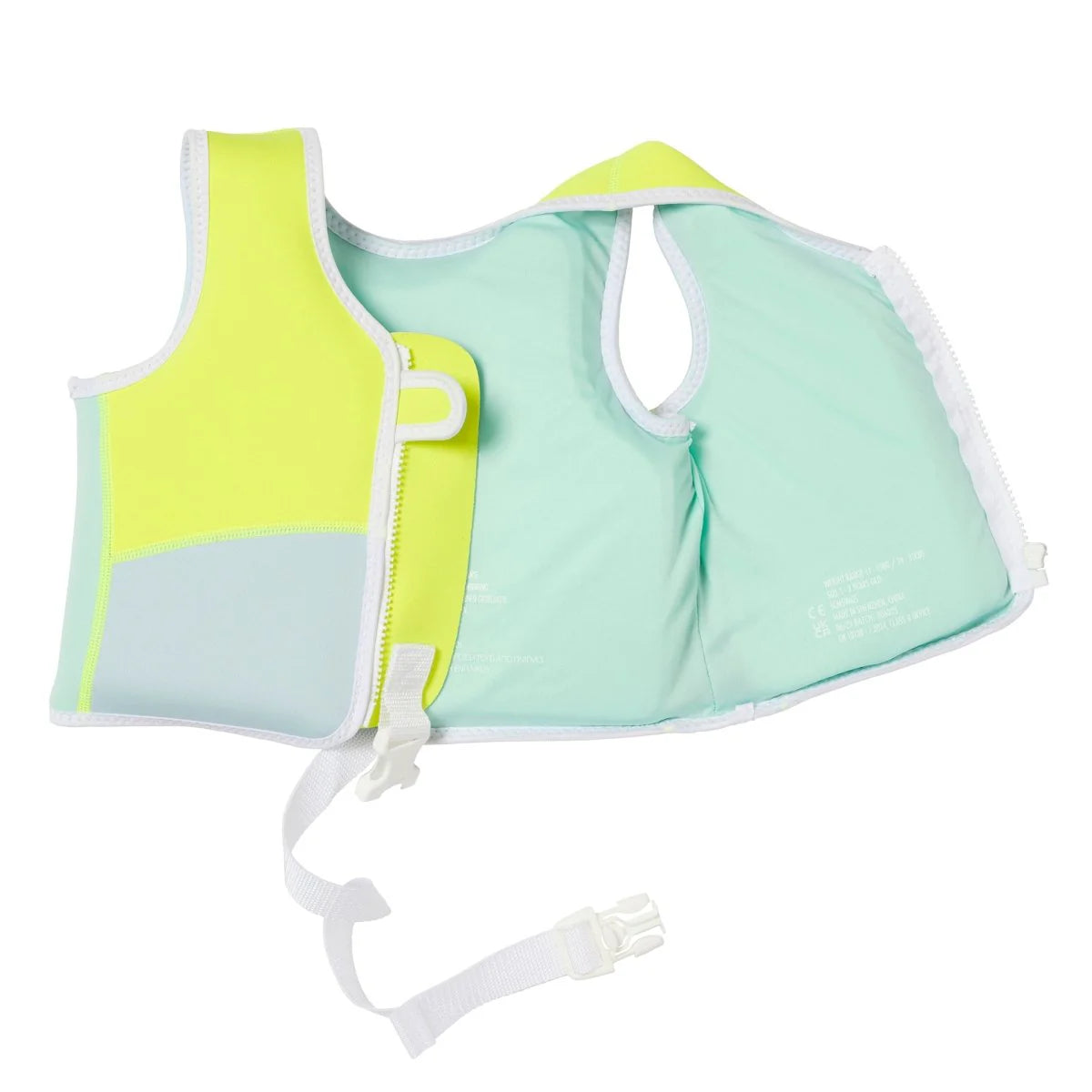 Swim Vest Salty the Shark Aqua Neon Yellow