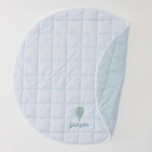 Tummy Time Mat Light Blue Stripe