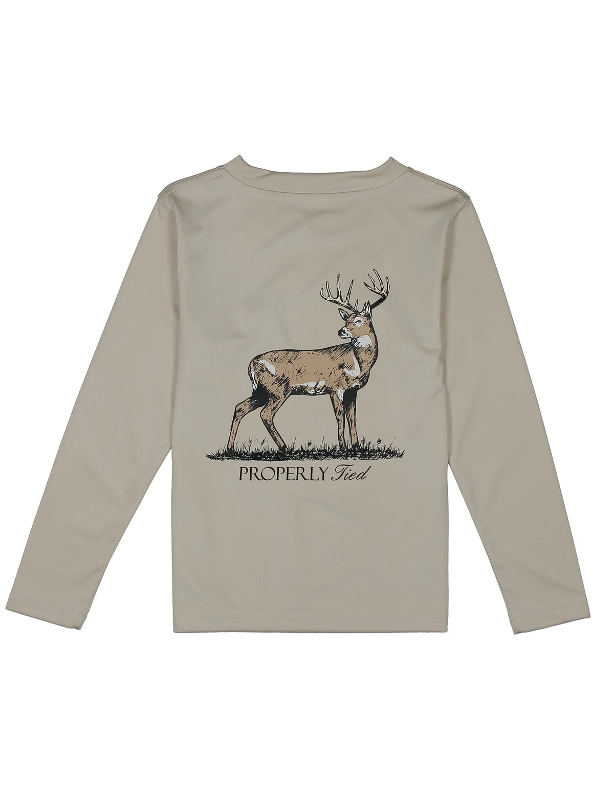 Boys Performance Tee LS Whitetail Linen