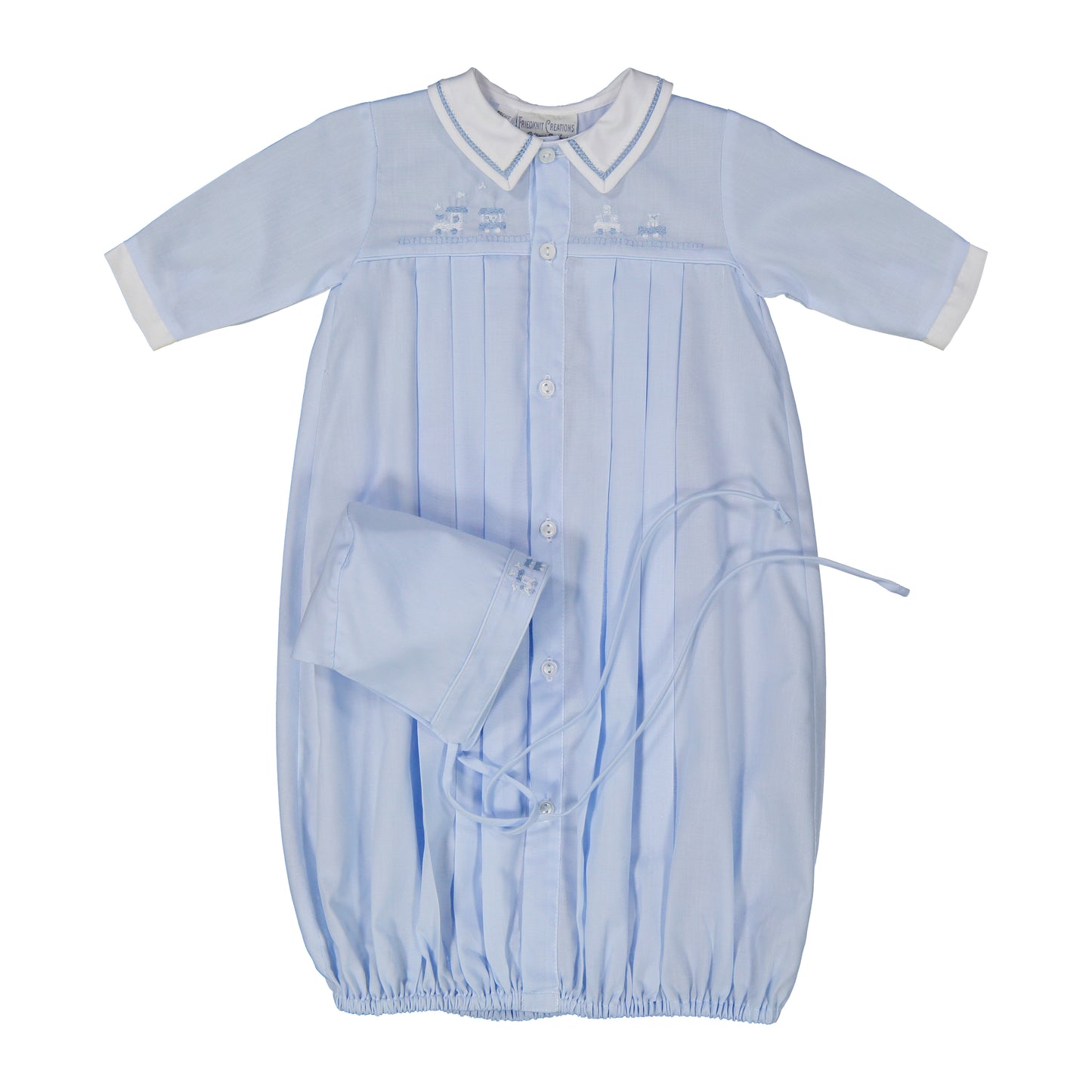 Blue Gown And Hat With Train