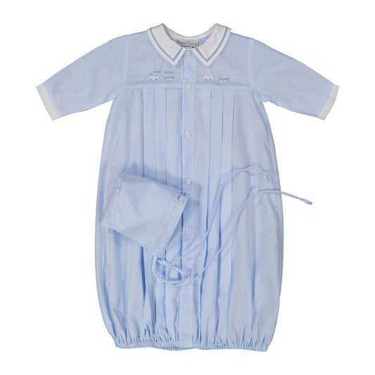 Blue Gown And Hat With Train