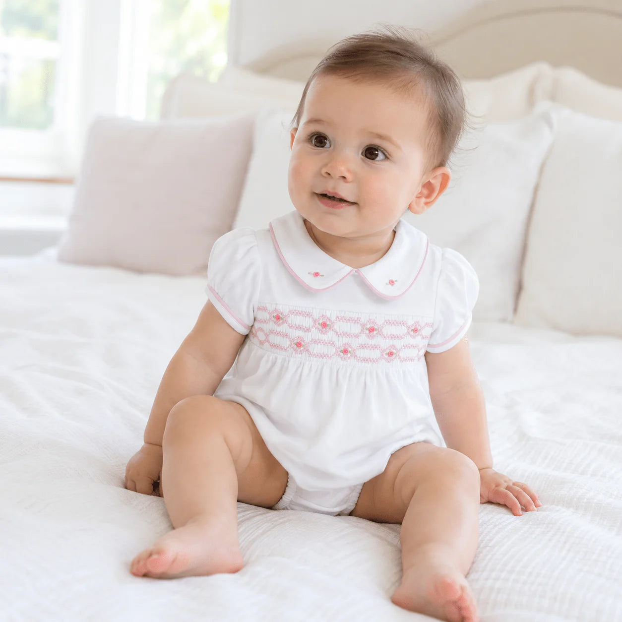 Poppy Smocked Bubble Pink