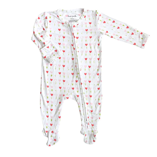Bamboo Baby Zippered Footie Onesie Growing Love